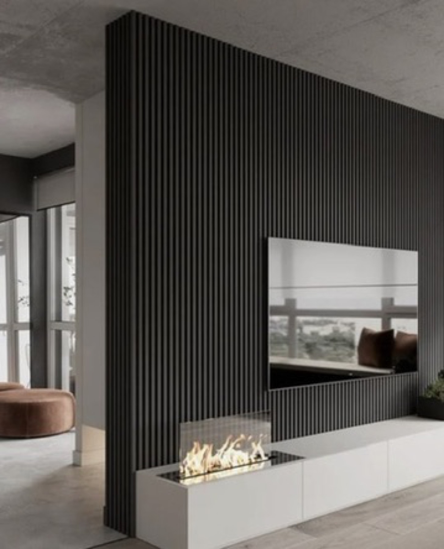 Modern slat feature wall
